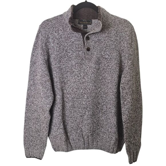 Jos. A. Bank Other - Jos. A. Bank Reserve Sweater Mens Large Brown Wool Blend Mock Neck Marled‎ Knit
